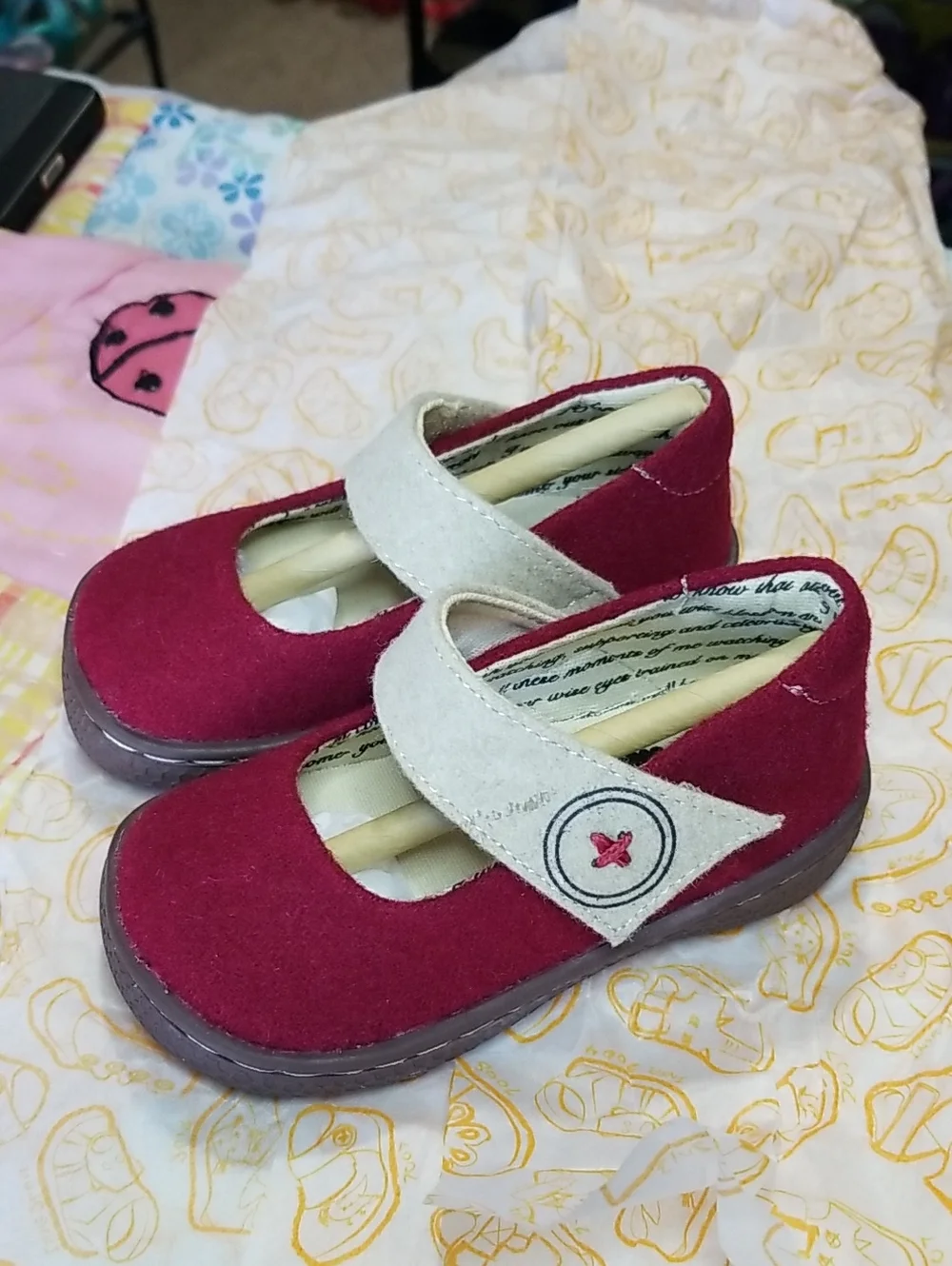 Livie & Luca Mary Jane Shoes W/ Beige Strap Size 4 Carta II Like New/never Worn